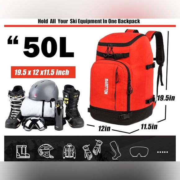 NWT Ski Boot Bag - Ski Boots and Snowboard Boots Travel Backpack - Picture 5 of 5
